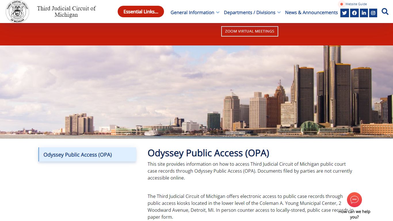 Odyssey Public Access (OPA)